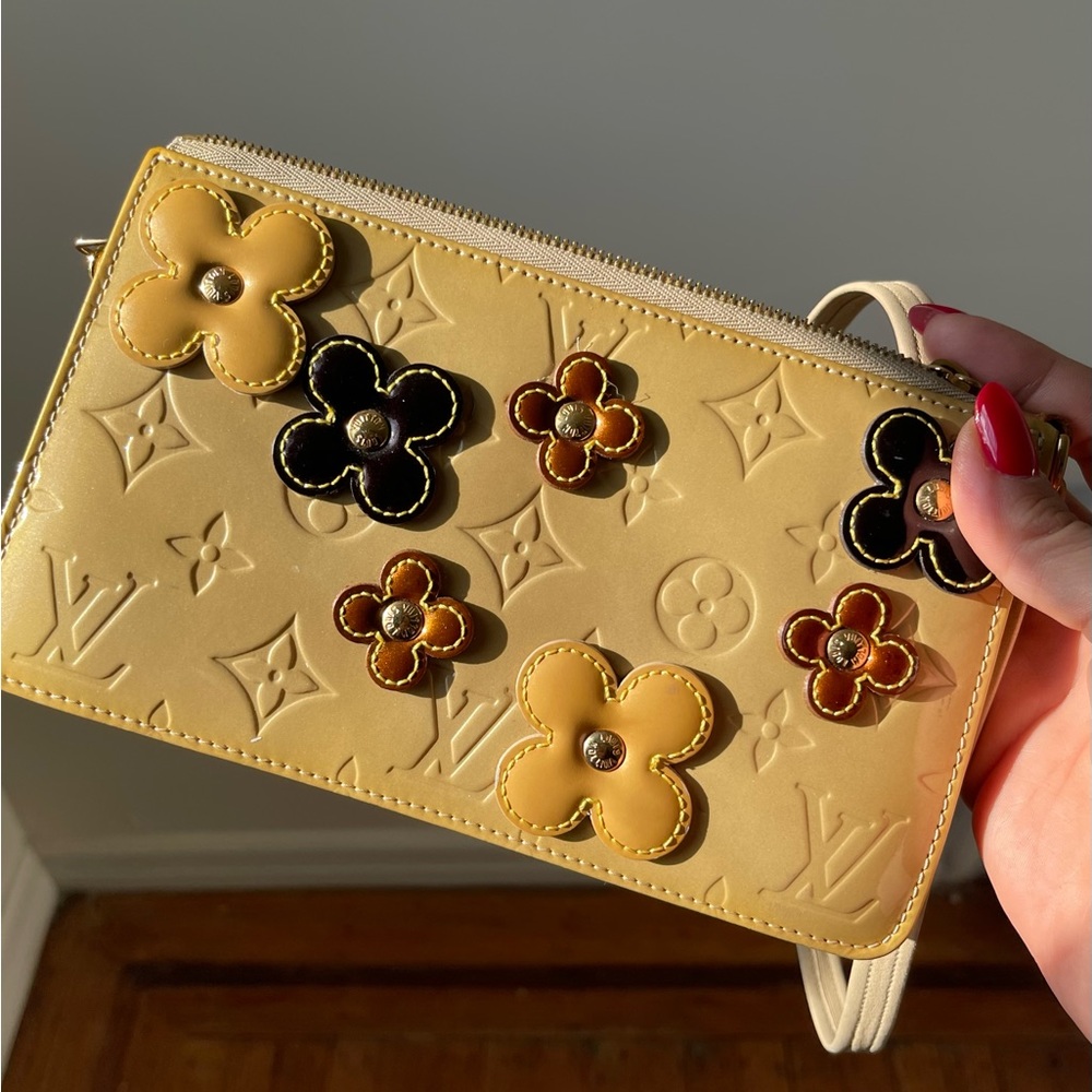 Louis Vuitton Vintage Yellow Monogram Vernis Fleurs Flowers Lexington Purse